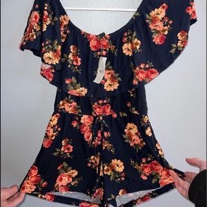 Off the Shoulder Floral Romper
